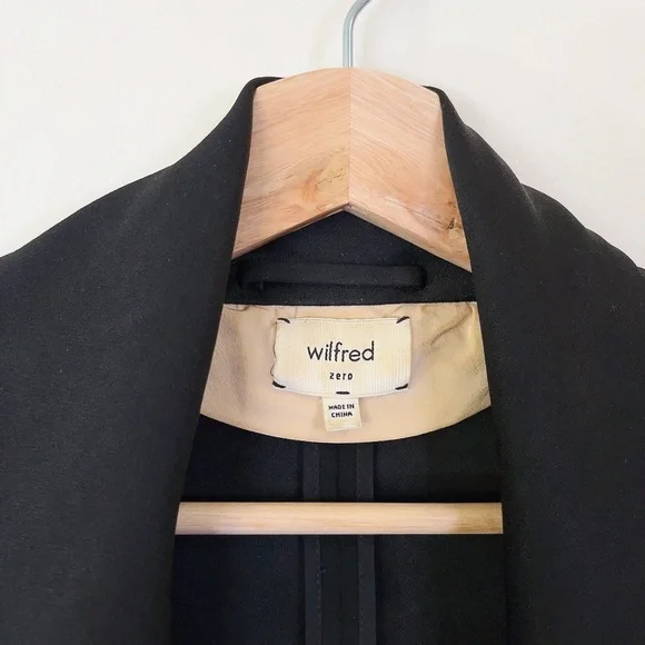 Aritzia Wilfred CHEVALIER JACKET Open Front Black Blazer - Picture 9 of 13
